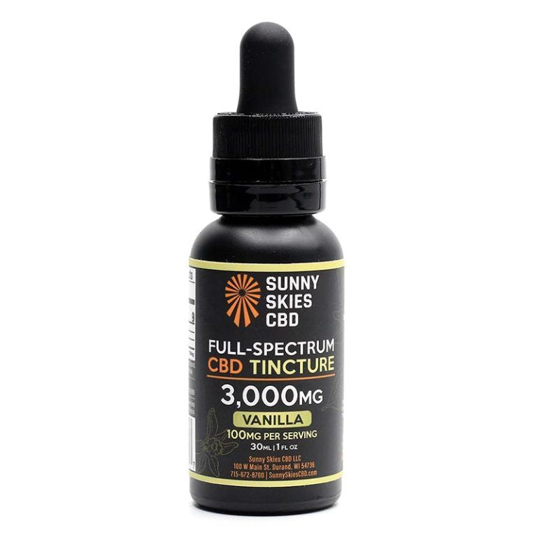 Sunny Skies Full Spectrum 3000mg CBD Tincture Vanilla