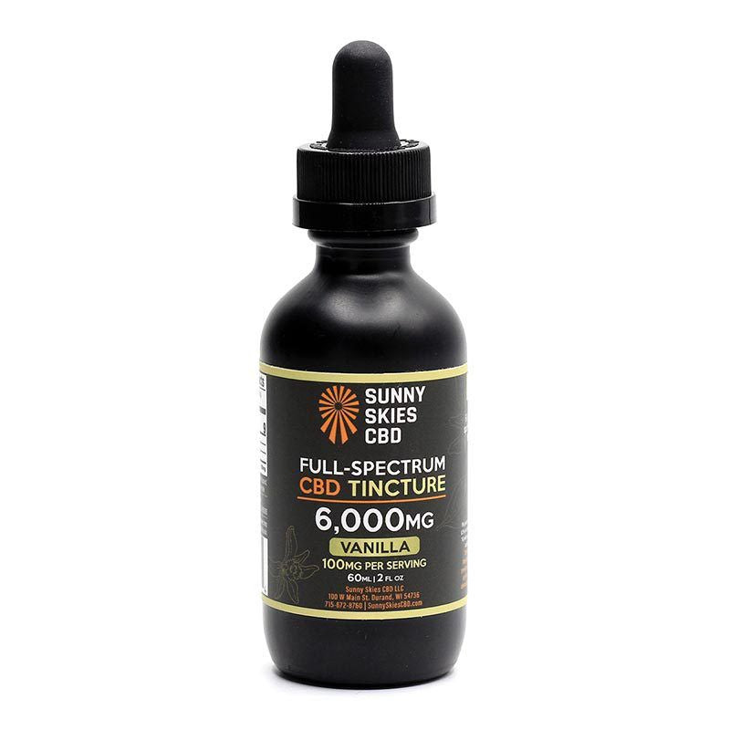 Sunny Skies Full Spectrum 6000mg CBD Tincture Vanilla 60ml
