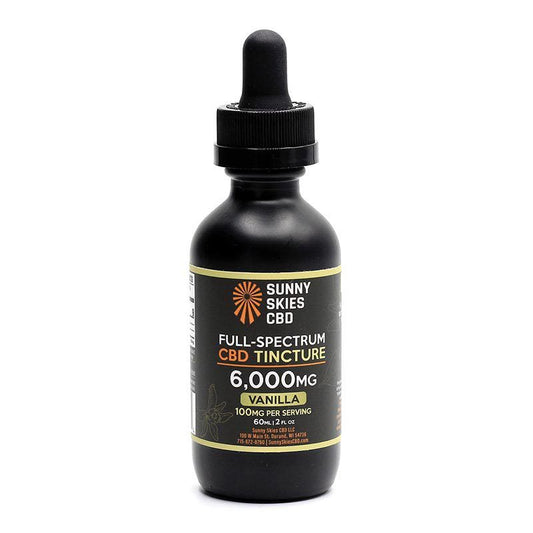 Sunny Skies Full Spectrum 6000mg CBD Tincture Vanilla 60ml