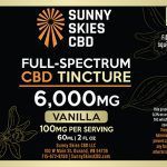 Sunny Skies Full Spectrum 6000mg CBD Tincture Vanilla 60ml