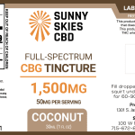 Sunny Skies Full Spectrum CBG 1500mg Tincture Coconut