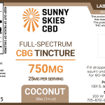 Sunny Skies Full Spectrum CBG 750mg Tincture Coconut