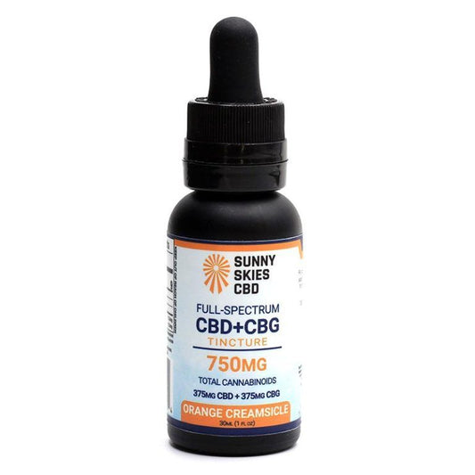 Sunny Skies Full Spectrum CBD + CBG 750mg Tincture Orange Creamsicle