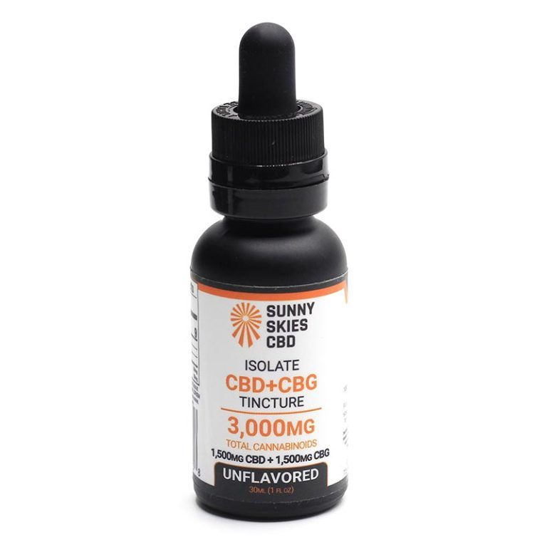 Sunny Skies Full Spectrum CBD + CBG 3000mg Tincture Unflavored