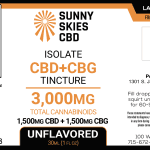 Sunny Skies Full Spectrum CBD + CBG 3000mg Tincture Unflavored