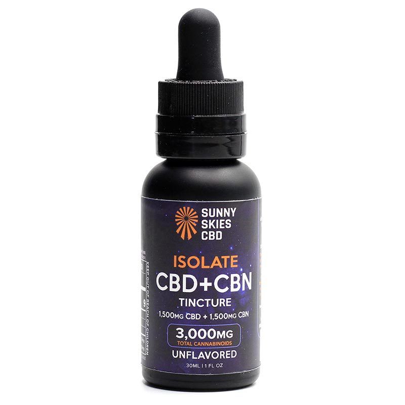 Sunny Skies Isolate CBD+CBN 3000mg Tincture Unflavored