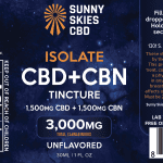 Sunny Skies Isolate CBD+CBN 3000mg Tincture Unflavored