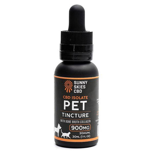 Sunny Skies CBD Isolate Pet Tincture 900mg with Bone Broth Collagen 30ml