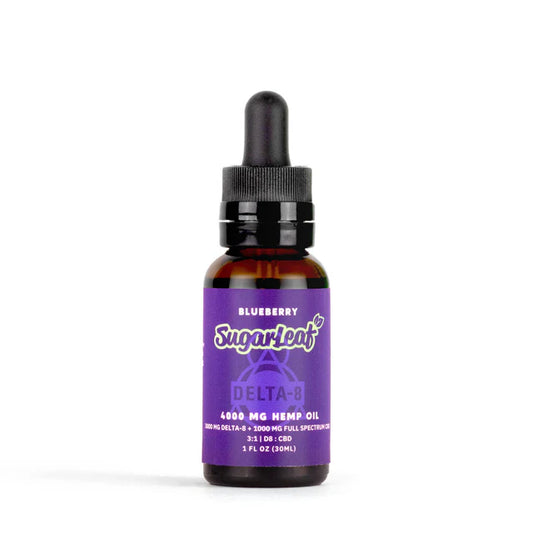 Sugarleaf 4000 MG Delta-8/CBD Hemp Oil Tincture Blueberry