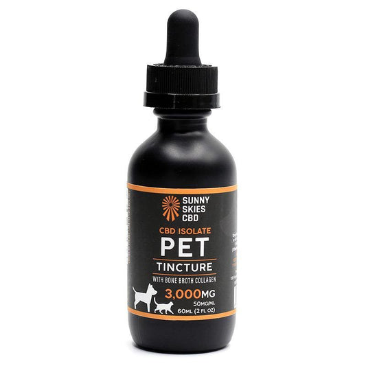 Sunny Skies CBD Isolate Pet Tincture 3000mg with Bone Broth Collagen 60ml