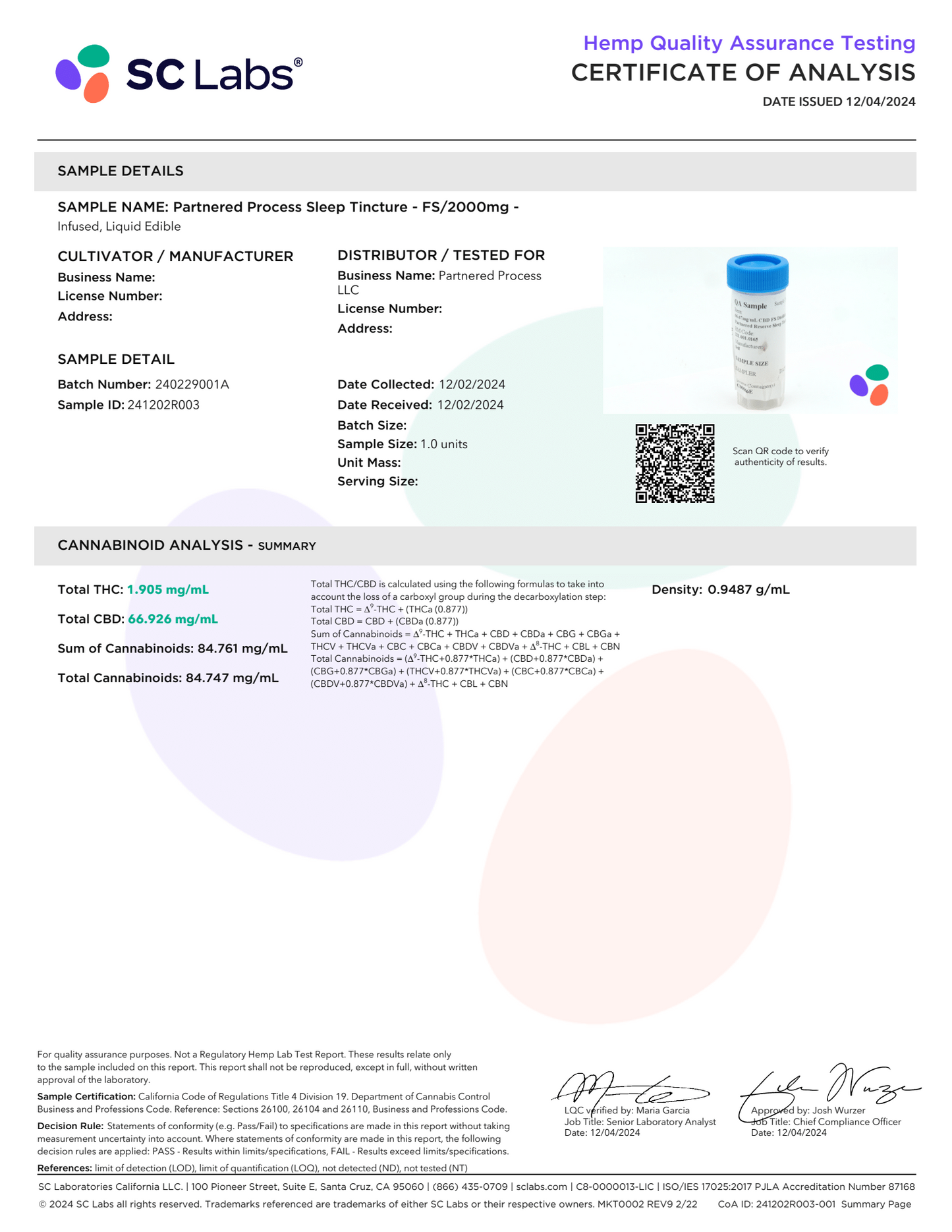 Partnered Reserve Sleep Tincture CBD 2000mg CBN 300mg Melatonin 60mg 1f loz Coconut Flavor