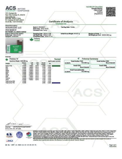 Sugarleaf 150 MG Delta-9 THC Chocolate Bar | Strawberry White