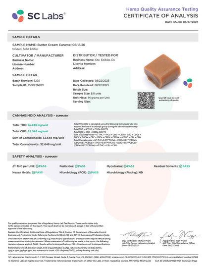 Xite D9 Butter Cream Caramels 5ct