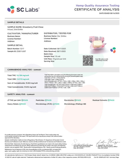 Xite D9 Strawberry Chew 5ct