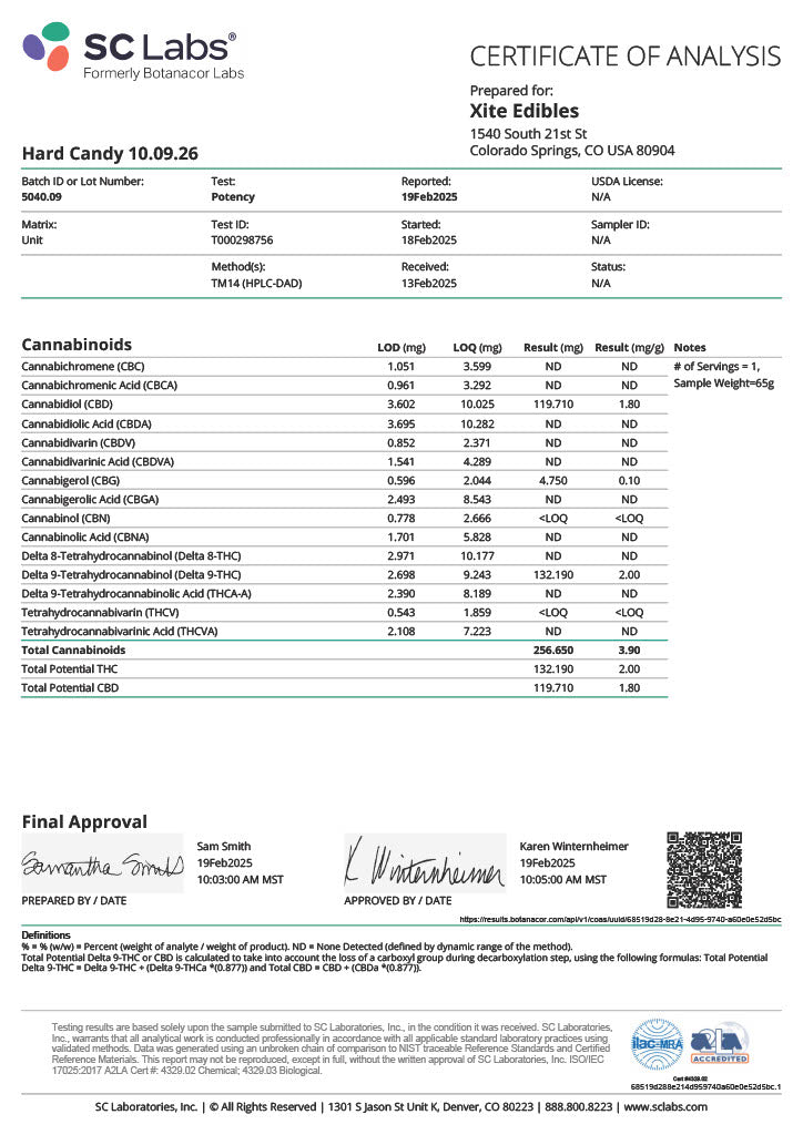 Xite D9 Hard Candy 50 Pieces Per Bag