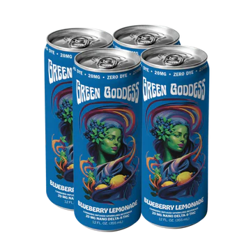 Green Goddess Infused Delta 9 Sparkling Beverage 4pk Blueberry Lemonade 20mg