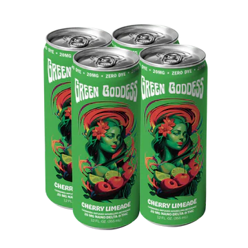 Green Goddess Cannabis Infused Delta 9 Sparkling Beverage 4pk Cherry Limeade
