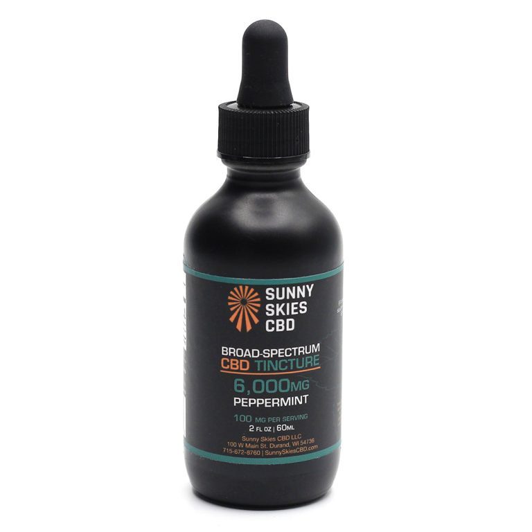 Sunny Skies Broad Spectrum CBD Tincture 6000mg Peppermint 60ml