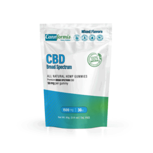 Cannformis All Natural 50mg CBD Broad Spectrum Gummies THC FREE Mixed Flavors 30ct