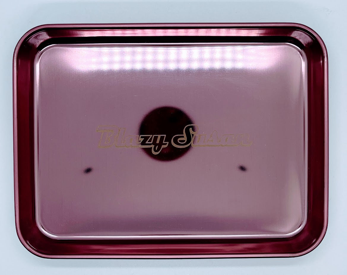 Blazy Susan Pink Metal Rolling Tray