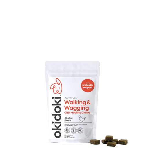 Okidoki Walking & Wagging 10mg CBD Mobility Chews - 30ct Chicken Flavor