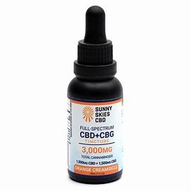 Sunny Skies Full Spectrum Tincture CBD+CBG 3000mg Orange Creamsicle 30ml