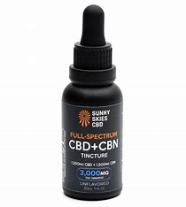 Sunny Skies Full Spectrum Tincture CBD+CBN 3000mg Unflavored 30ml