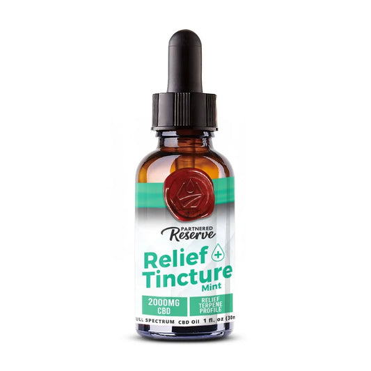 Partnered Reserve Relief Tincture CBD 2000mg Relief Terpene Profile 1fl oz Mint Flavor