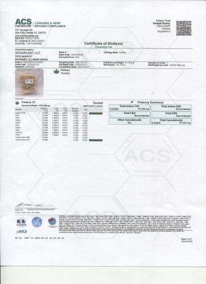 Sugarleaf Cereal Treat 100mg Delta 9 THC