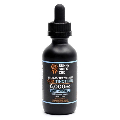 Sunny Skies Broad Spectrum 6000mg CBD Tincture Unflavored 60ml