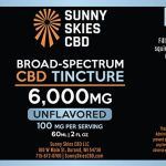 Sunny Skies Broad Spectrum 6000mg CBD Tincture Unflavored 60ml