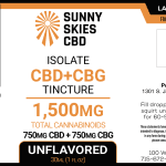 Sunny Skies CBD+CBG Isolate 1500mg Tincture Unflavored