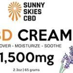 Sunny Skies CBD Cream 1500mg Recover Moisturize Soothe 2.3oz