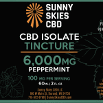 Sunny Skies 6000mg CBD Isolate Tincture Peppermint 60ml
