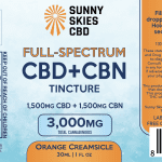 Sunny Skies Full Spectrum CBD+CBN 3000mg Tincture Orange Creamsicle