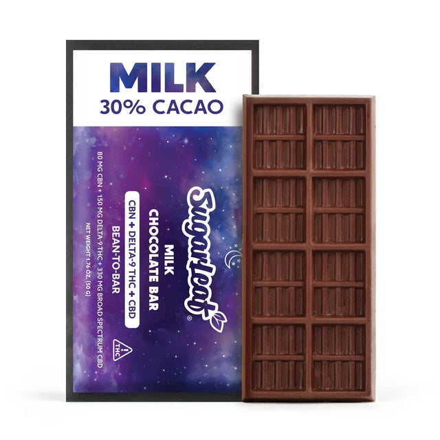 Sugarleaf 560 MG CBN/Delta-9 THC/CBD Chocolate Bar | Milk Chocolate