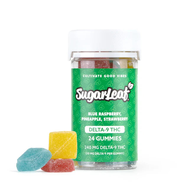Sugarleaf 240 MG Delta-9 THC Gummies | Blue Raspberry, Pineapple, Strawberry | 24-Ct.