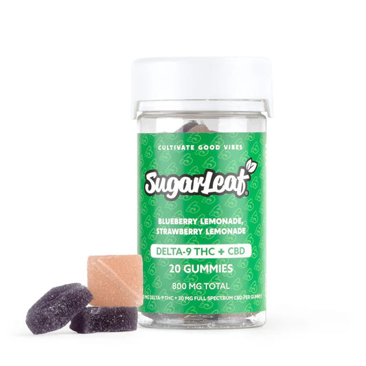 Sugarleaf 800 MG Delta-9 THC + CBD Gummies | Blueberry Lemonade, Strawberry Lemonade | 20-Ct.