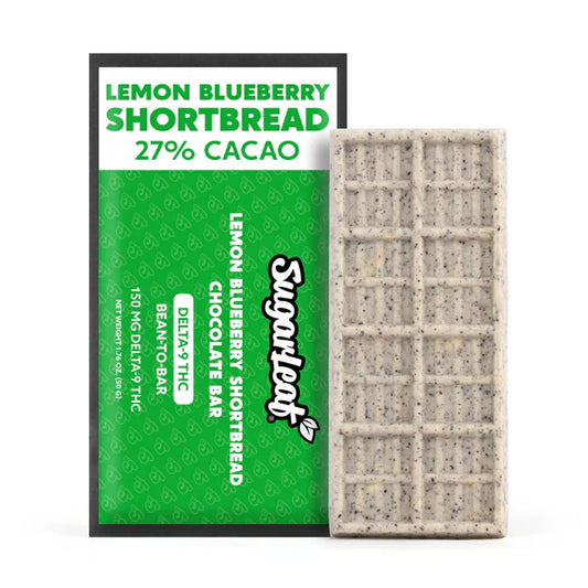 Sugarleaf 150 MG Delta 9 THC Chocolate Bar Lemon Blueberry Shortbread 1.76 oz