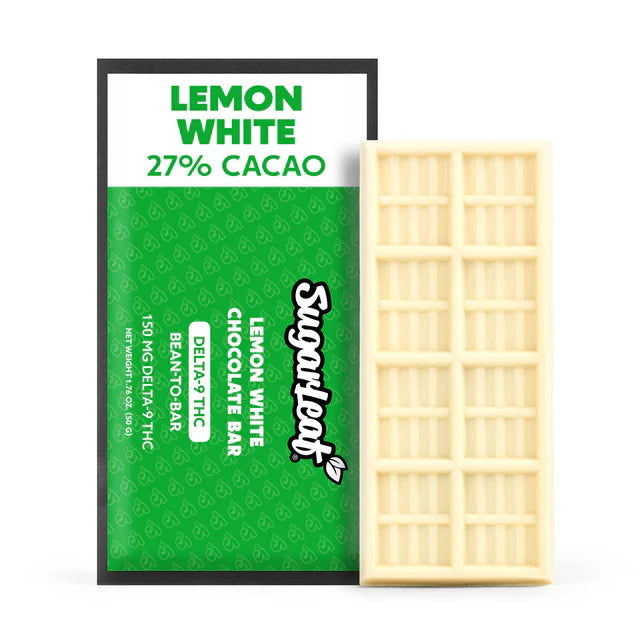 Sugarleaf 150 MG Delta 9 THC Chocolate Bar Lemon White 1.76 oz