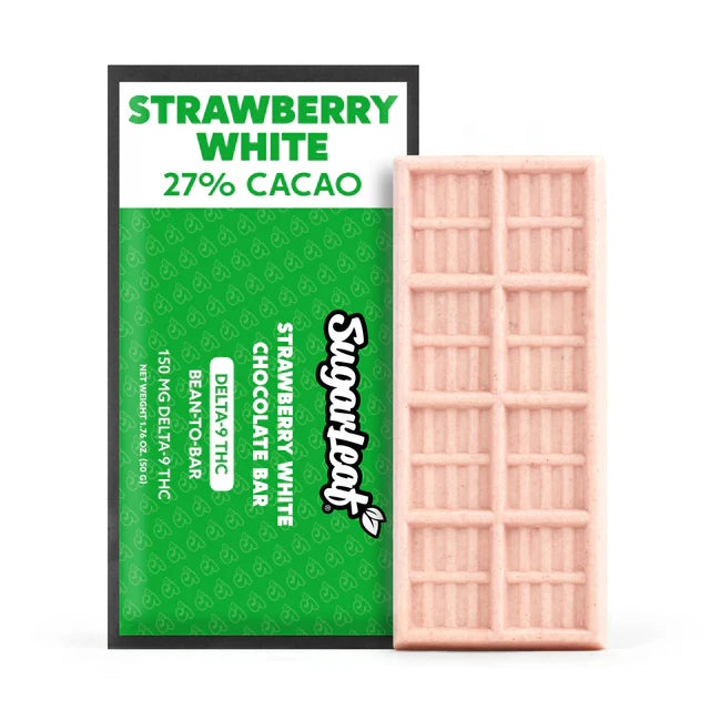 Sugarleaf 150 MG Delta-9 THC Chocolate Bar | Strawberry White