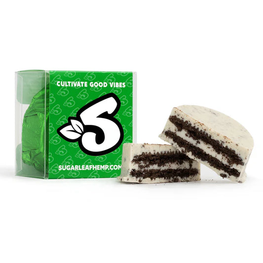 Sugarleaf 100 MG Delta 9 THC Chocolate Dipped Cookie Cookies N' Cream
