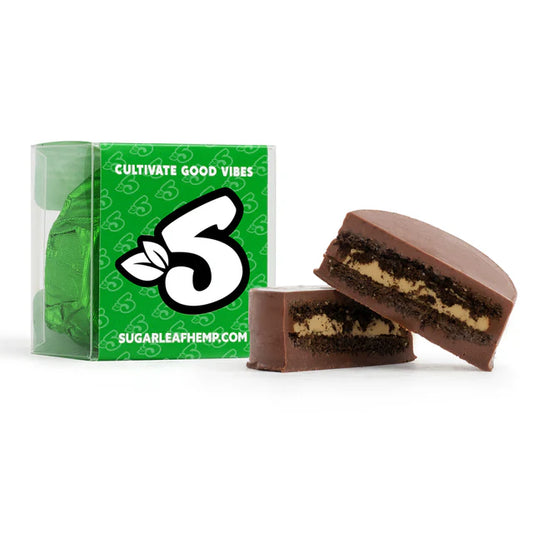 Sugarleaf 100 MG Delta 9 THC Chocolate Dipped Cookie Peanut Butter