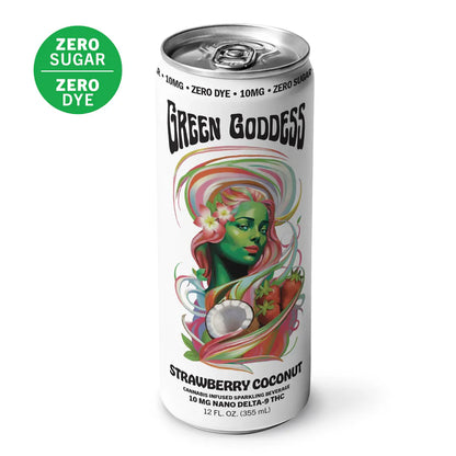 Green Goddess 10 MG Nano Delta-9 THC Zero Sugar Beverage | Strawberry Coconut