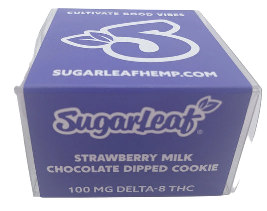 Sugarleaf 100mg Delta 8 THC Dipped Cookie Strawberry Milk