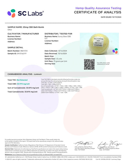 Sunny Skies CBD 100mg Bath Bomb 4 Pack